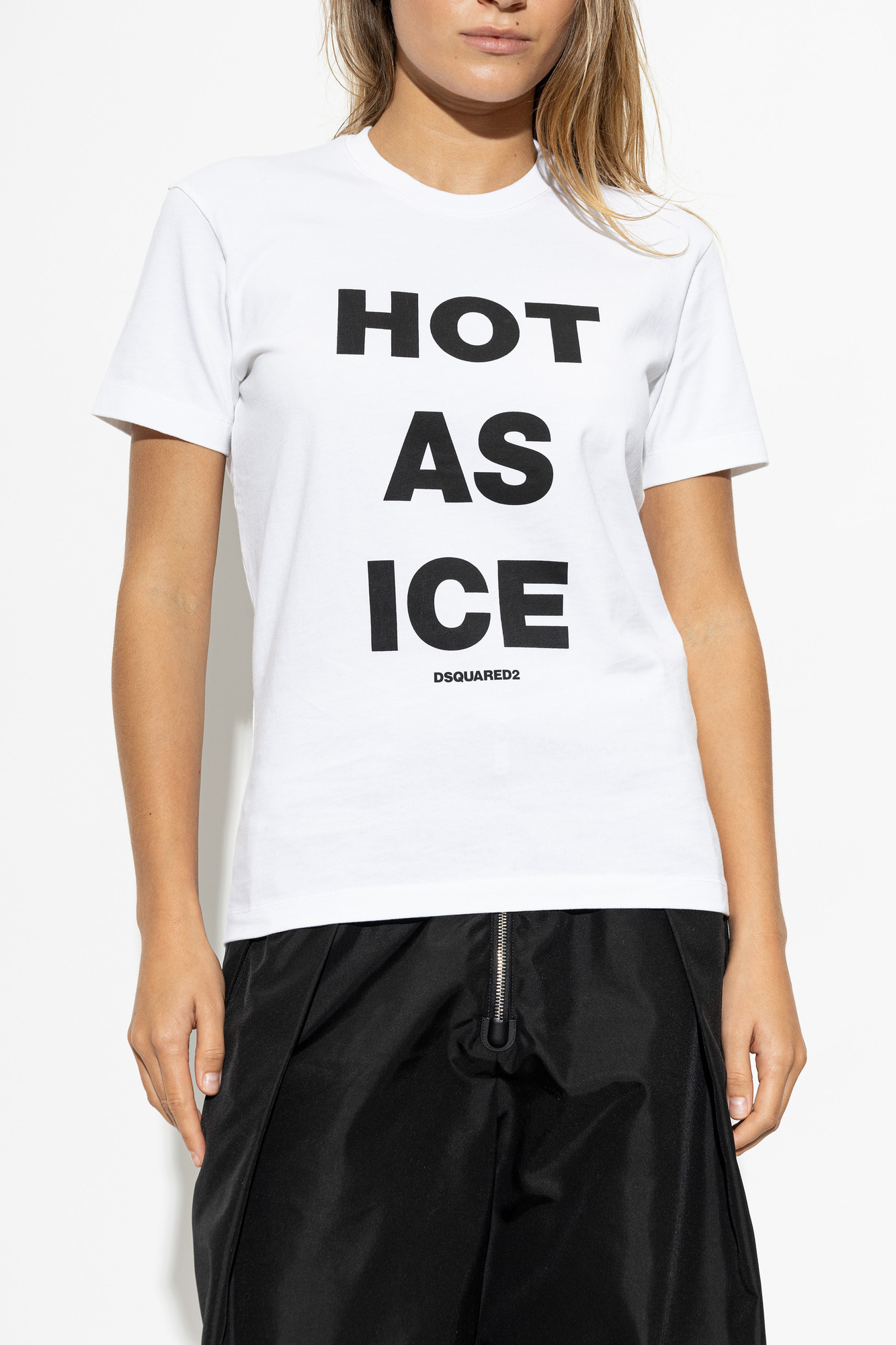 Dsquared2 White Cotton T-Shirt with Front Print | Women's | Vitkac